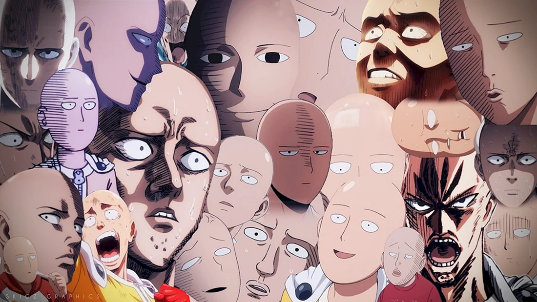 One Punch man лицо Сайтамы
