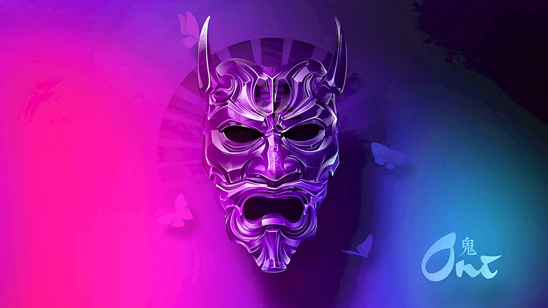 Oni демон Самурай маска Wallpaper
