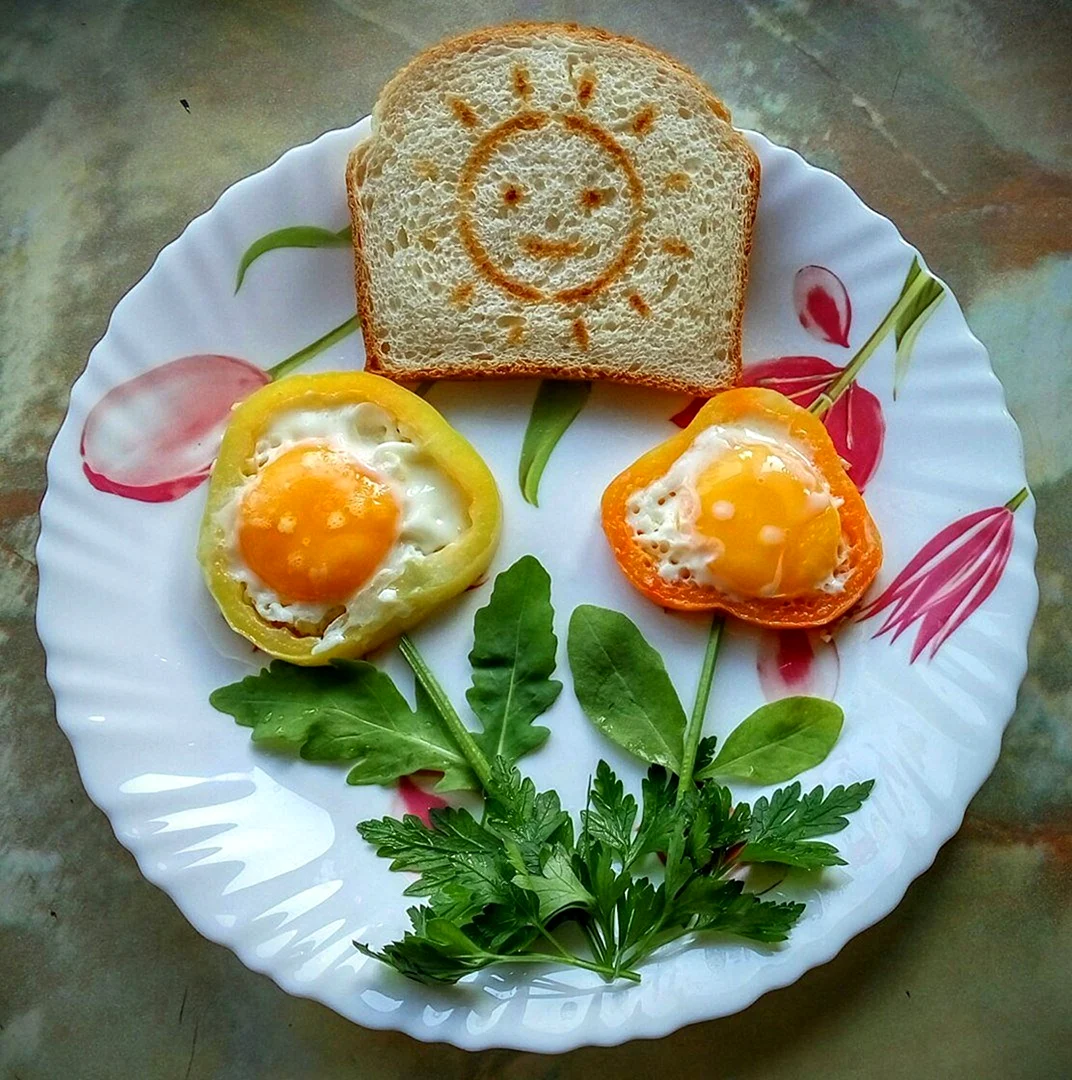 Открытка вкусный завтрак