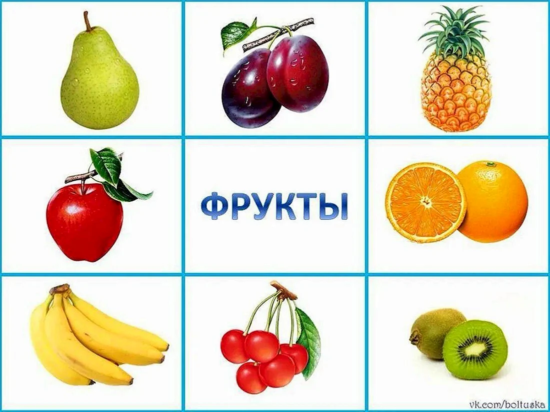 Овощи и фрукты для дошкольников