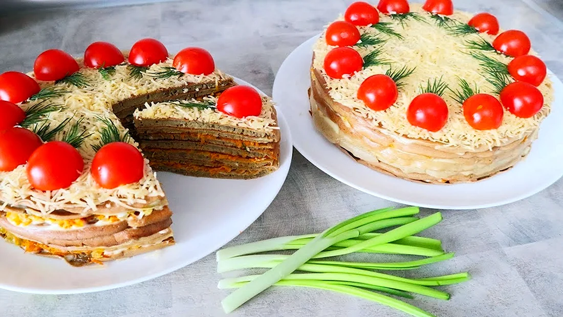 Печеночный торт канапе