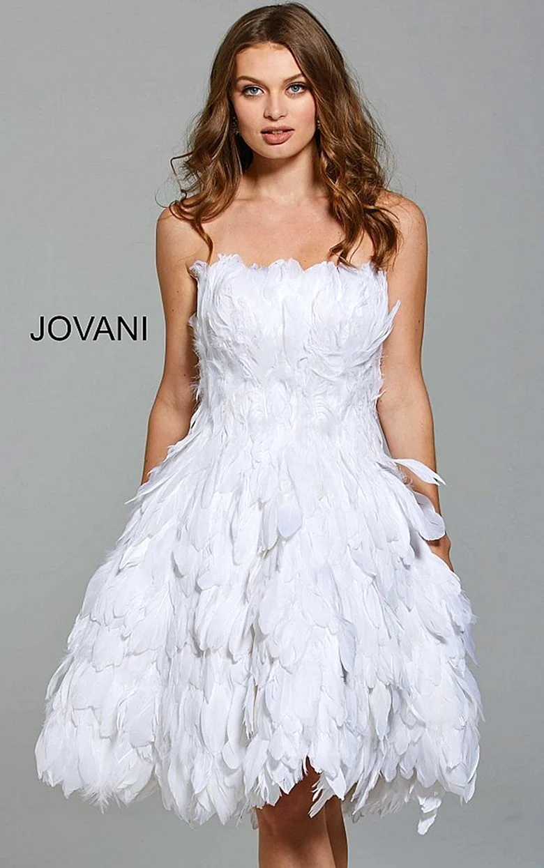 Платье Jovani с перьями