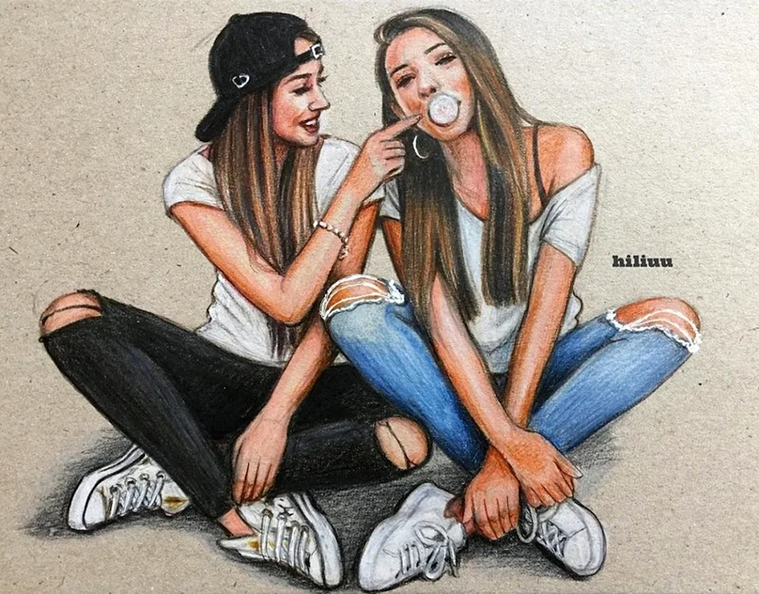 Подруги рисунок