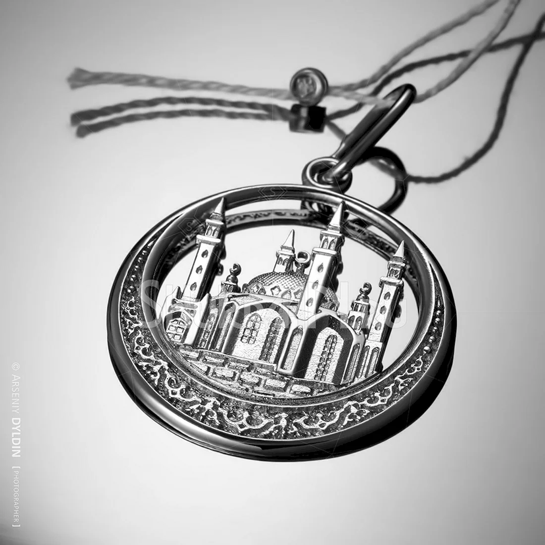 Подвеска полумесяц мусульманский серебро