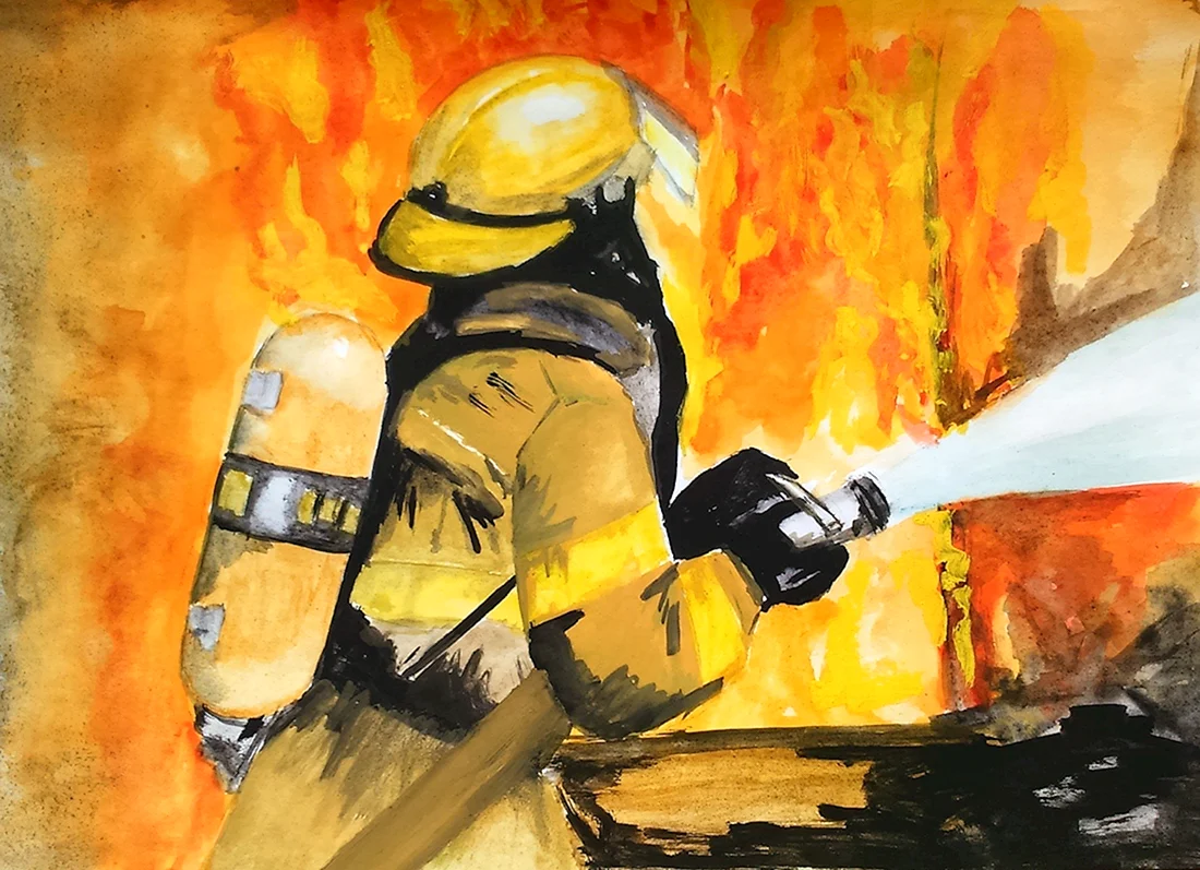 Пожарный рисунок