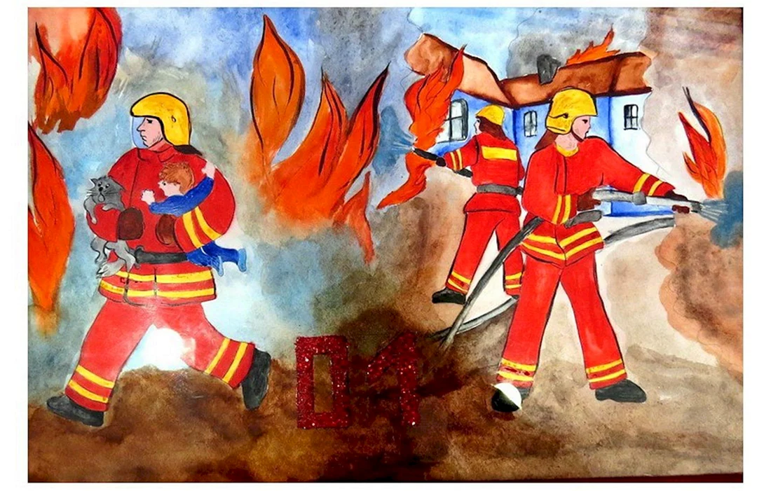 Пожарный рисунок