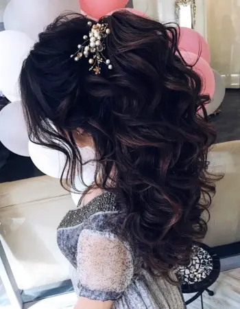 Причёски на свадьбу на длинные черные волосы