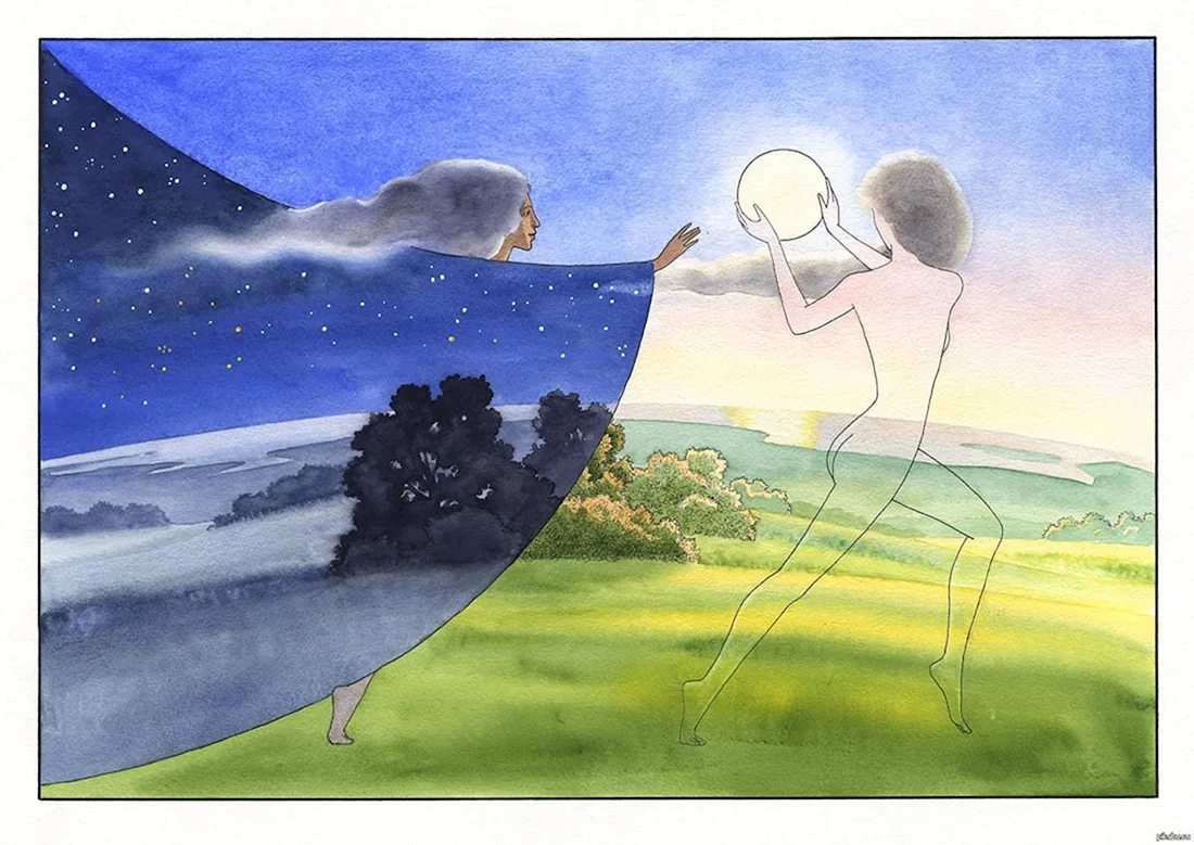 Рисование день и ночь