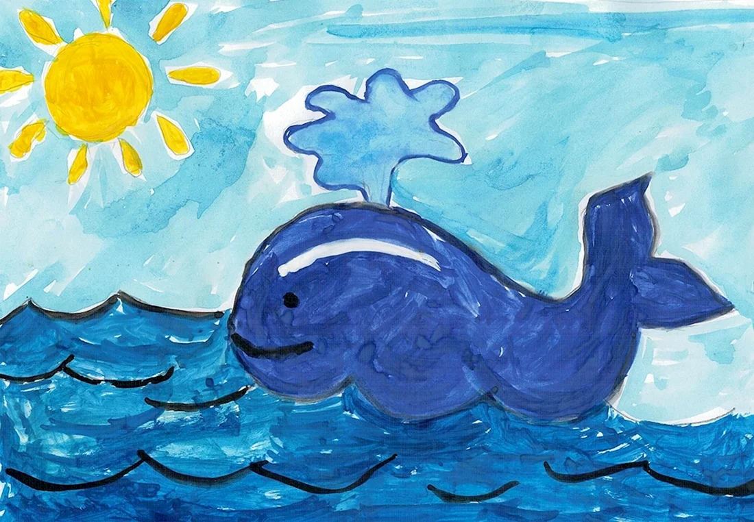 Рисование с дошкольниками кит