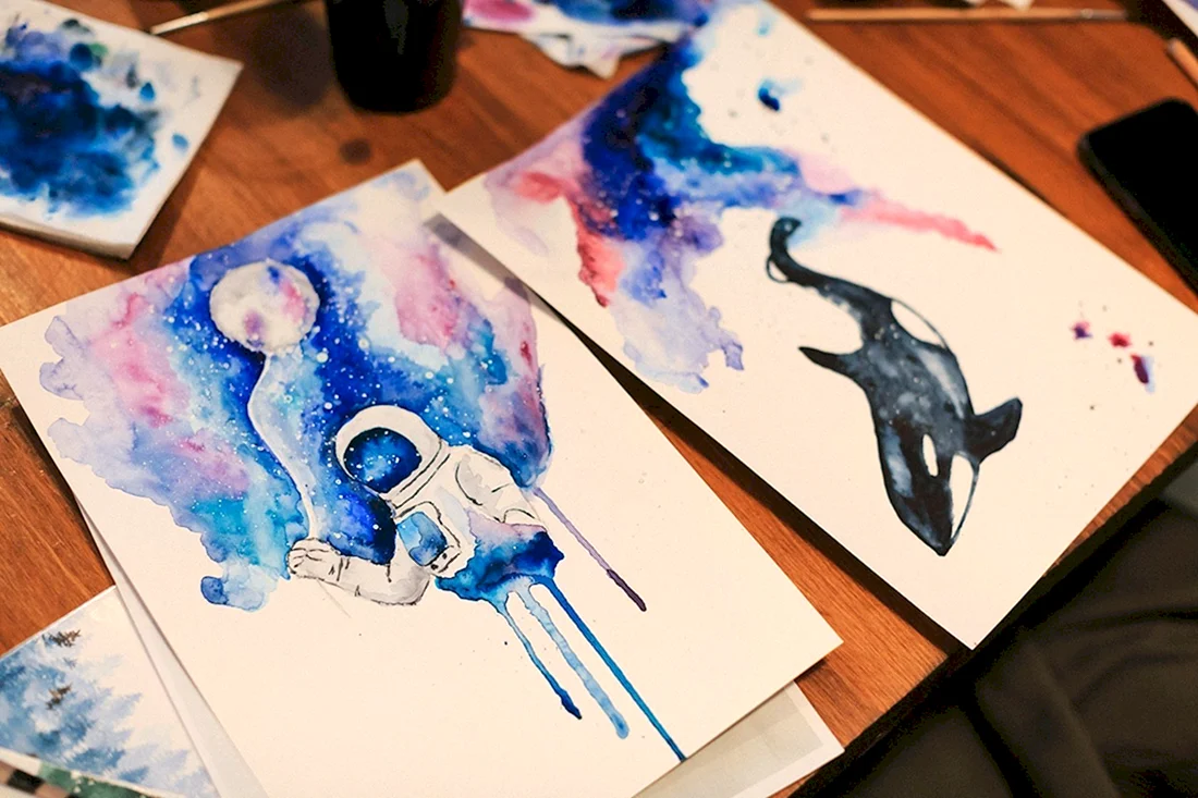 Рисунки акварелью для срисовки
