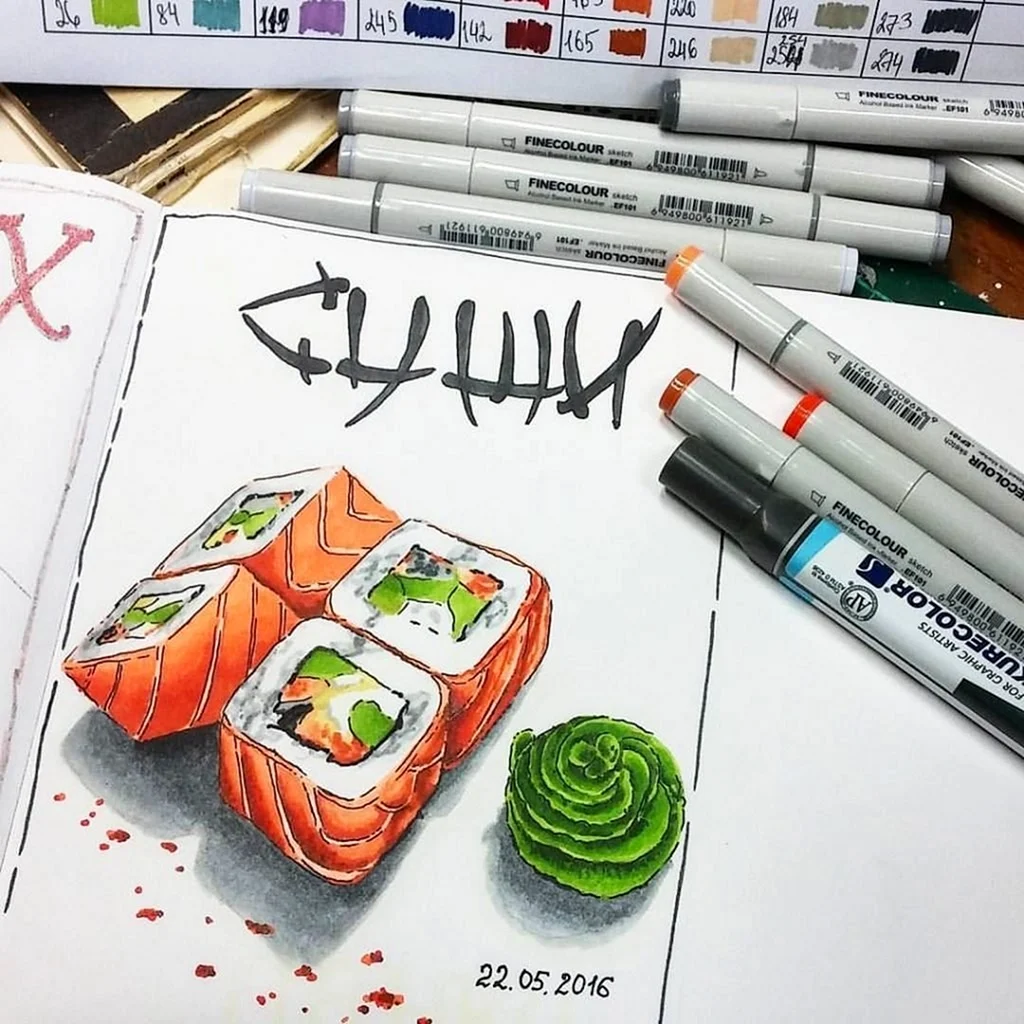 Рисунки маркерами