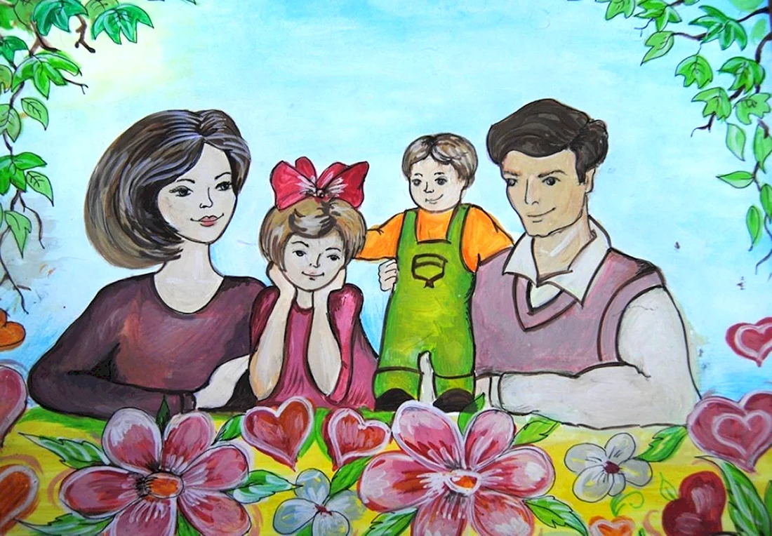 Рисунок семьи детский
