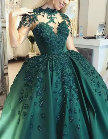 Шикарное зеленое платье