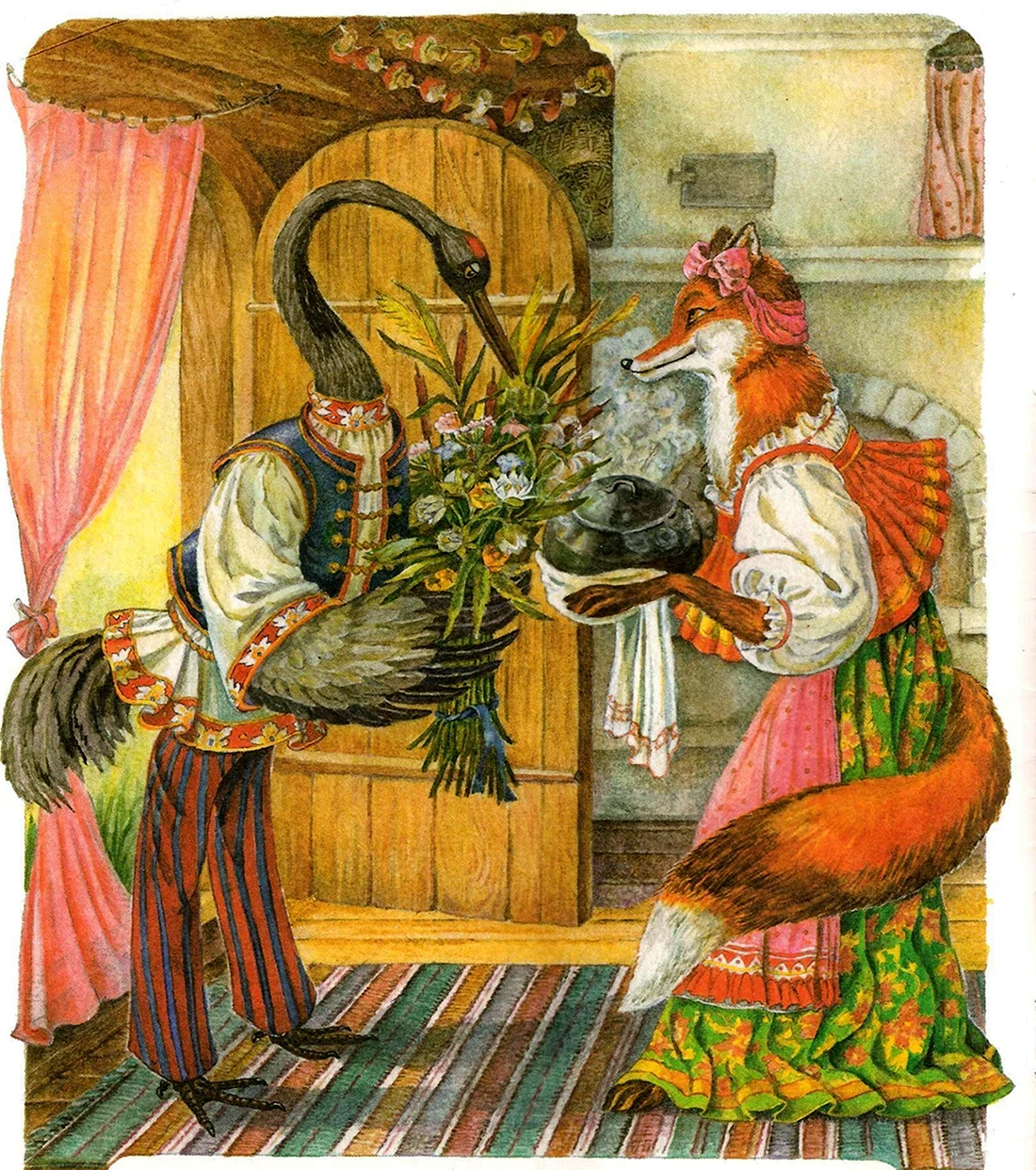 Сказки лиса и журавль