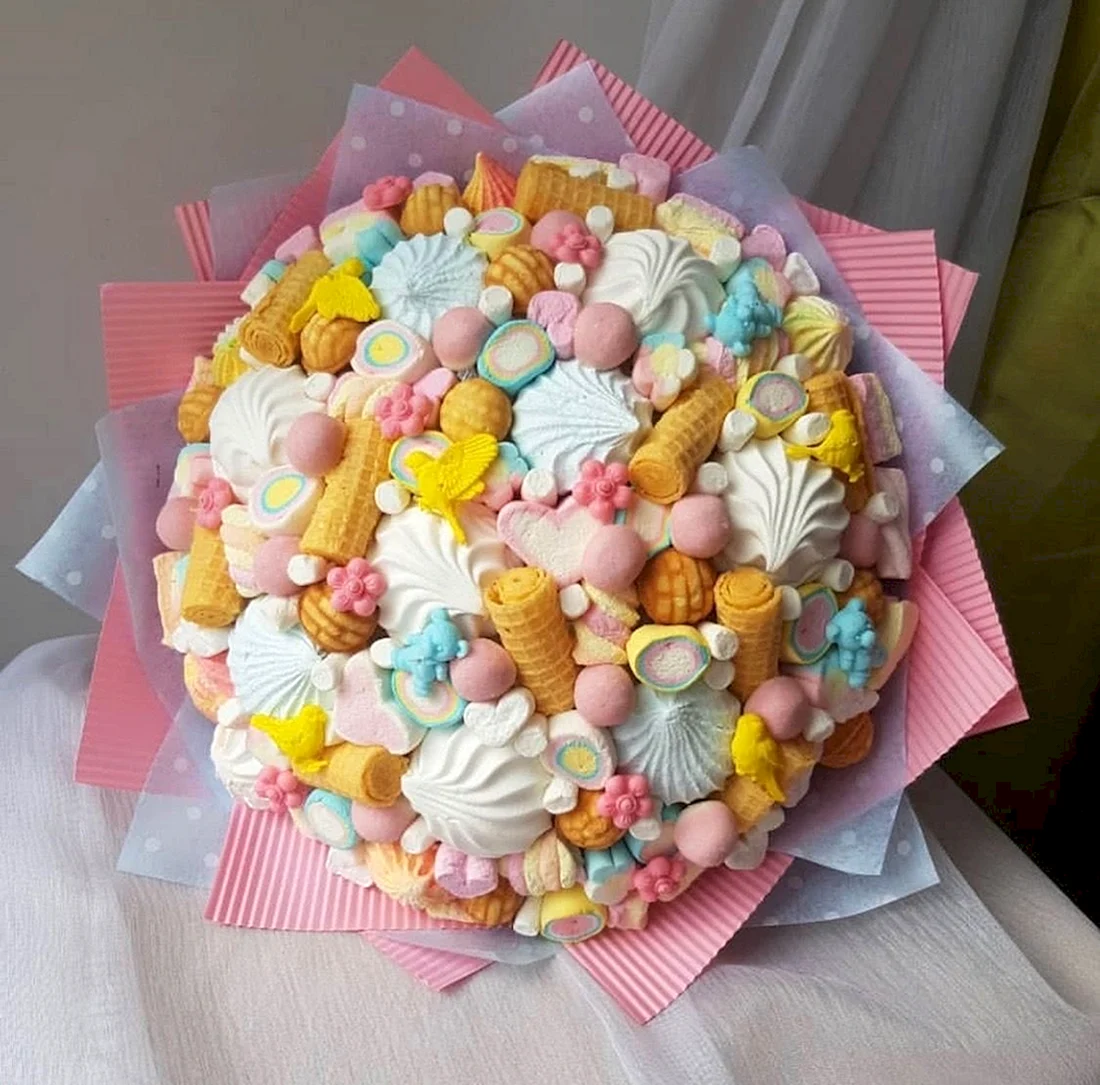 Сладкий букет из маршмеллоу