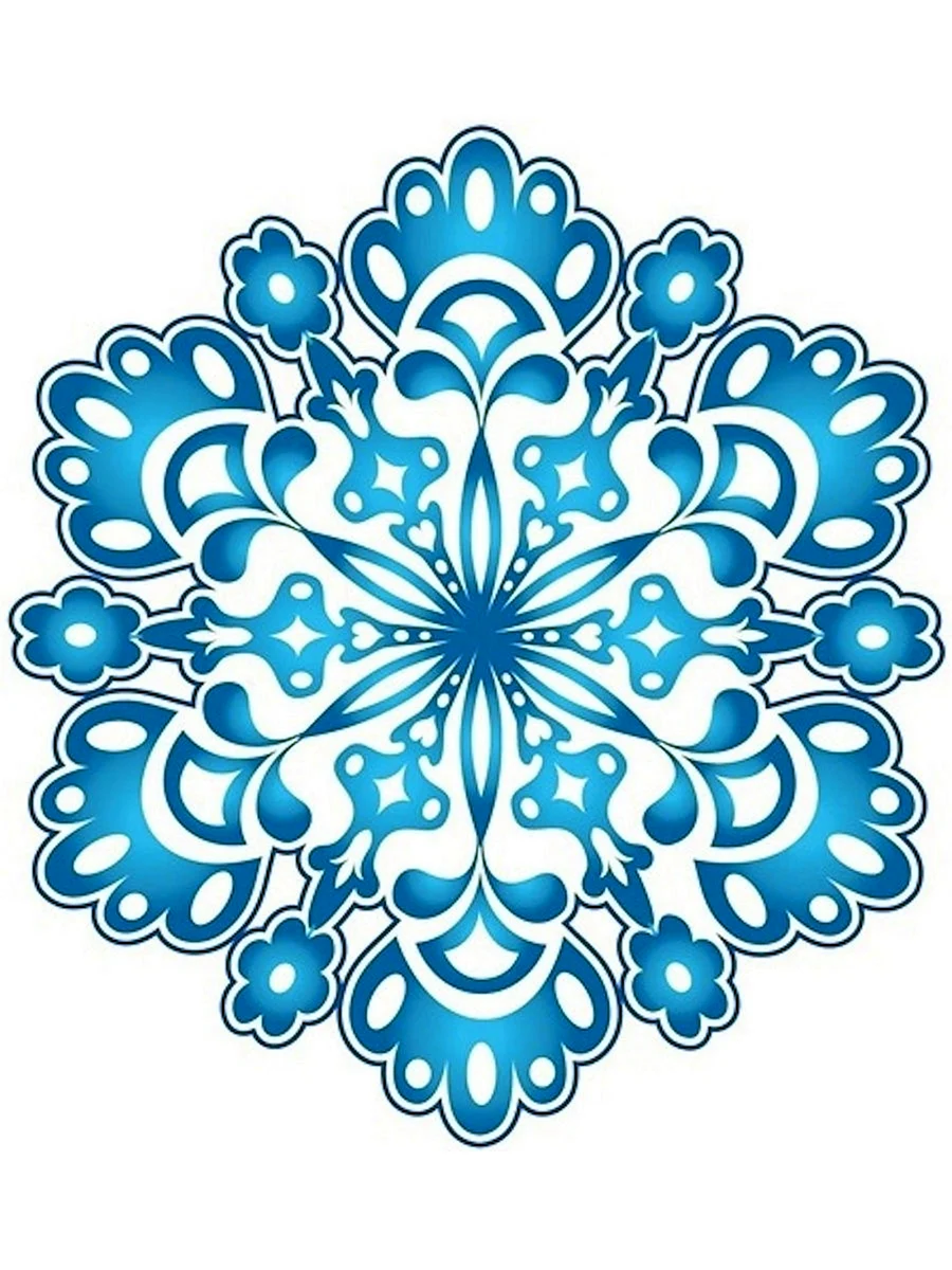 Снежинки цветные