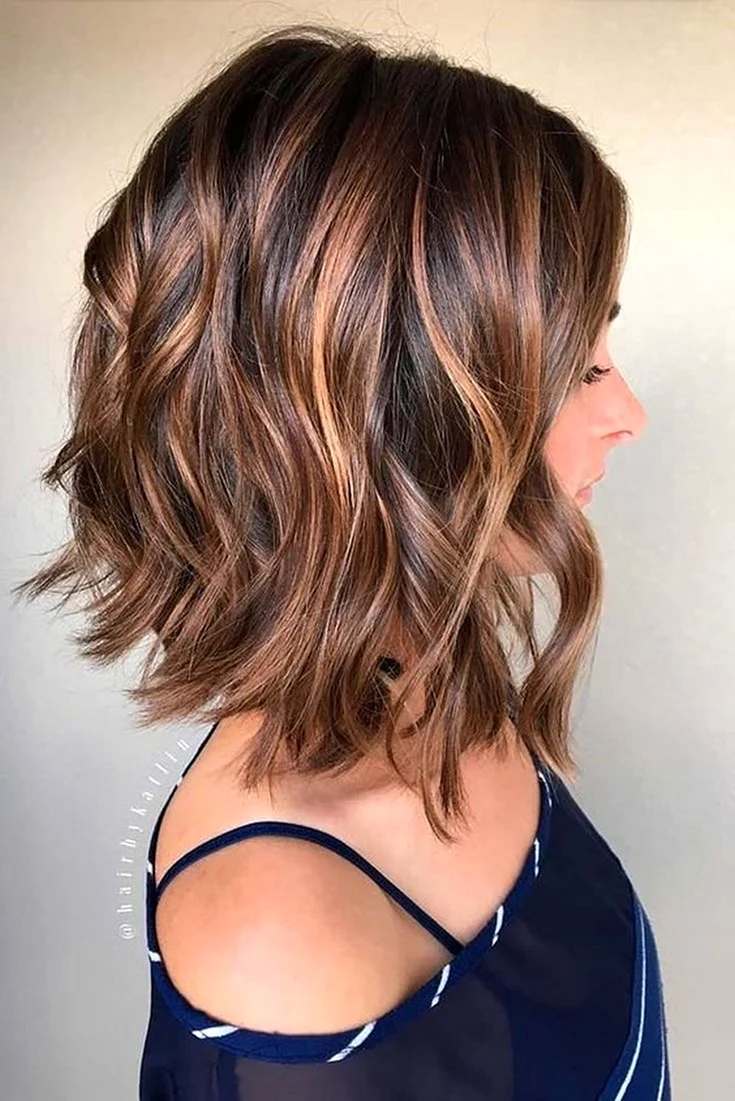 Square Hairstyle with Highlights