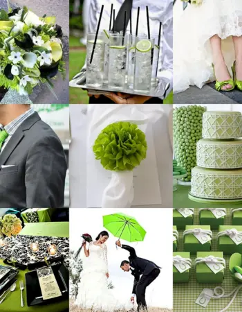 Свадьба в бело зеленых тонах