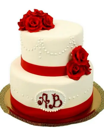 Свадебный торт красно белый