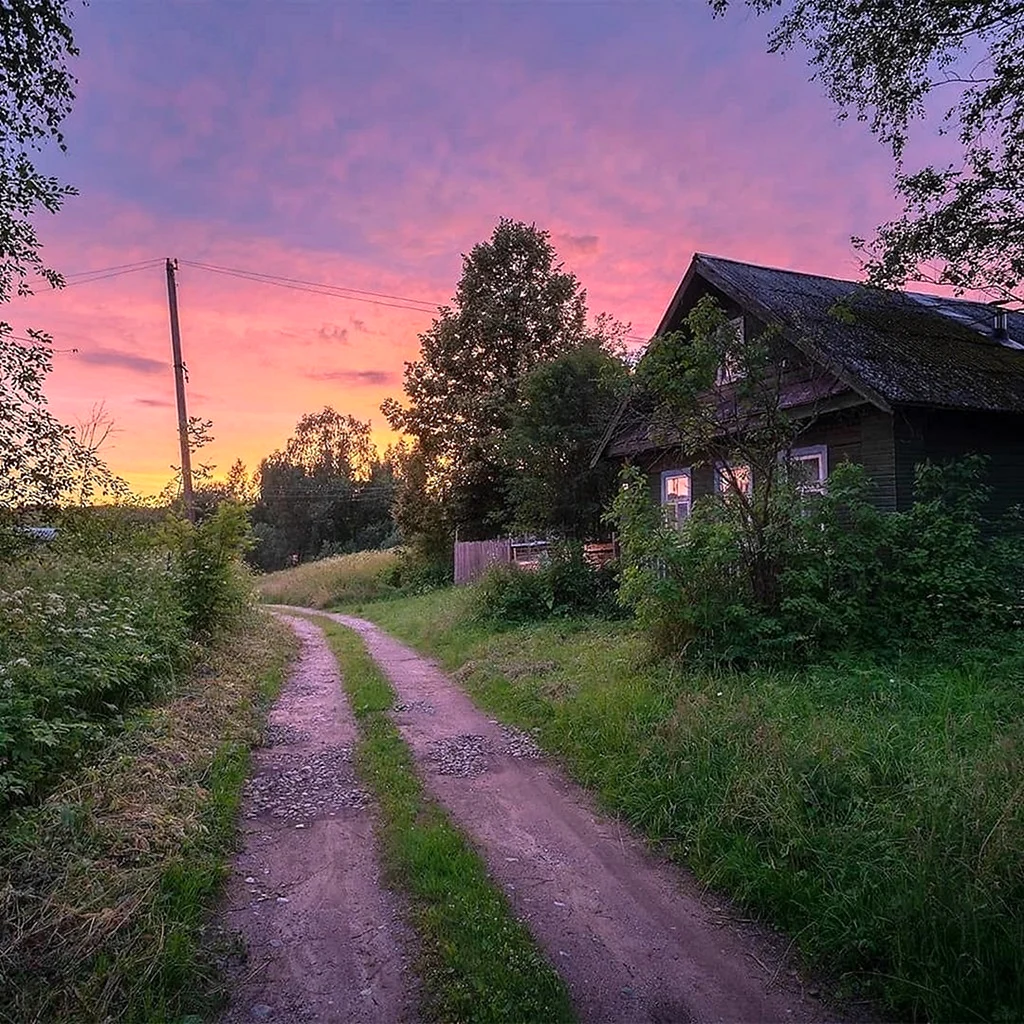 Картинки заката в деревне (43 фото)