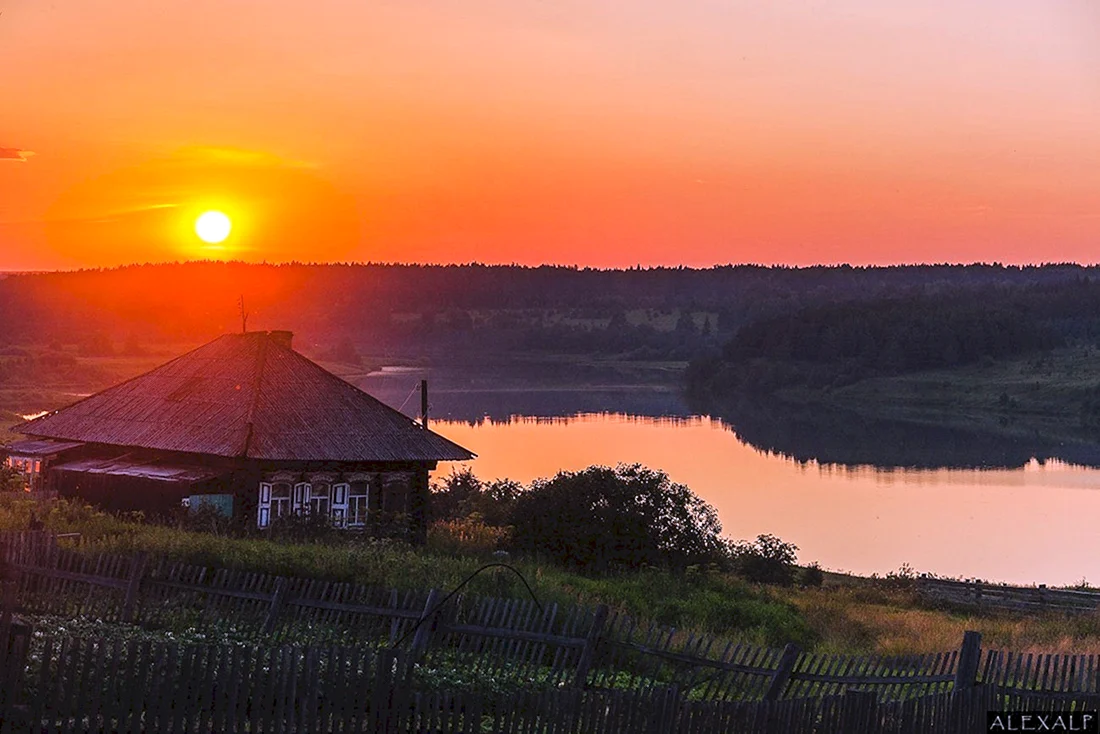 Картинки заката в деревне (43 фото)