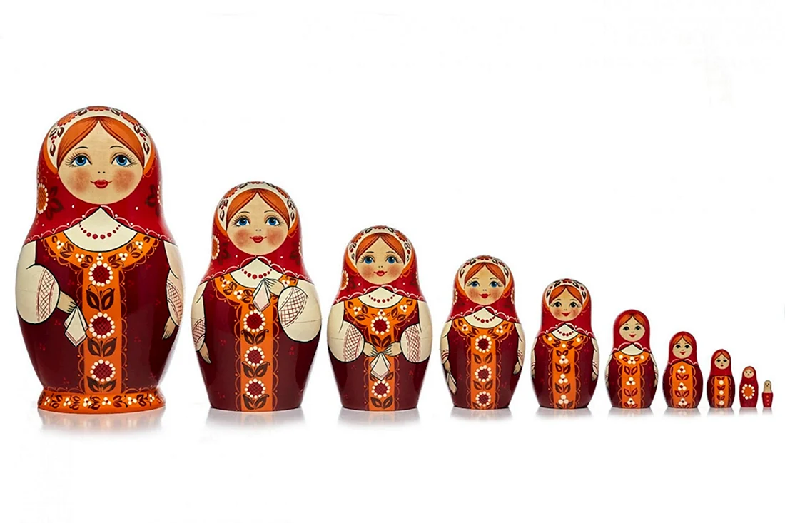 Вятская Матрешка на белом фоне