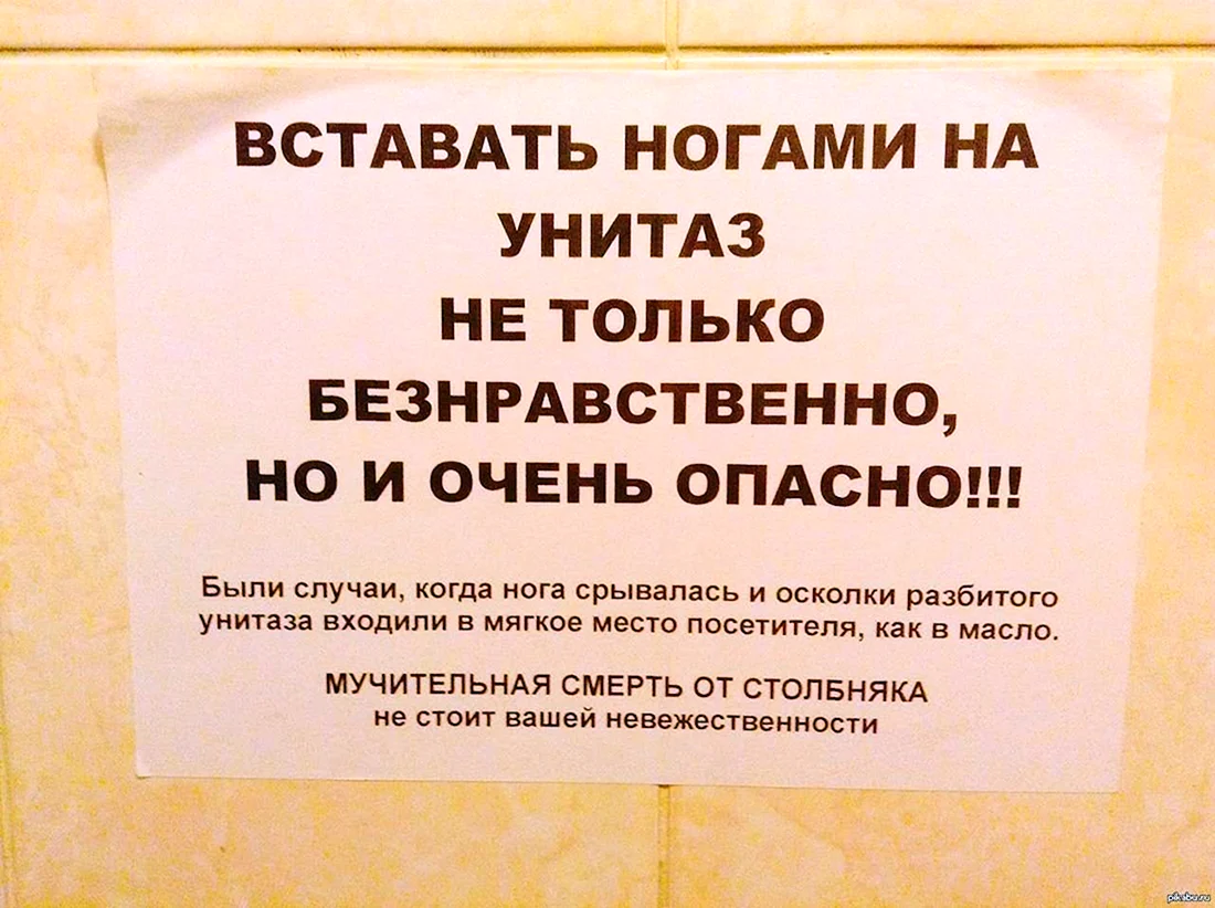 Забавные таблички на туалет