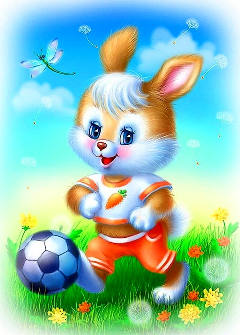 Зайчик с мячиком