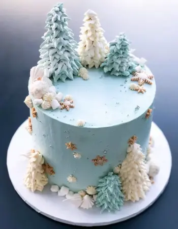 Зимнее украшение торта