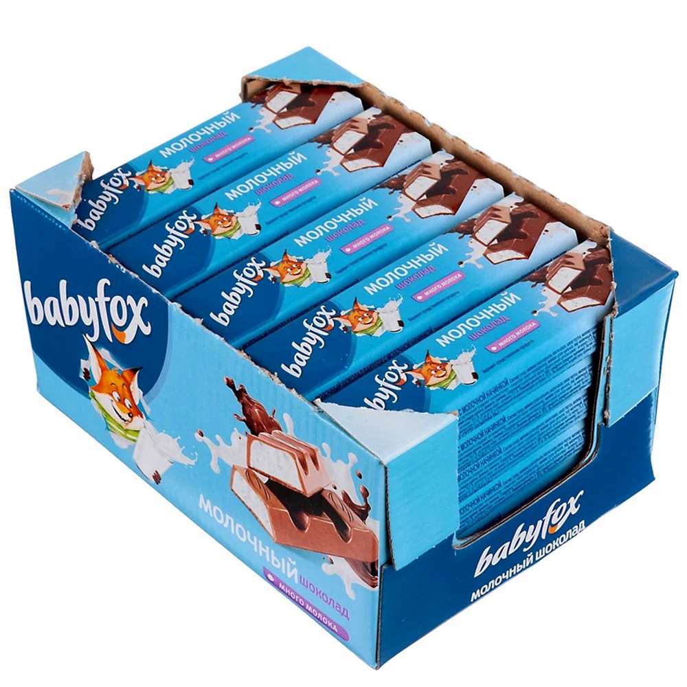 «Babyfox» шоколадный батончик с молочной начинкой 45 г