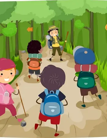 Дети идут в лес