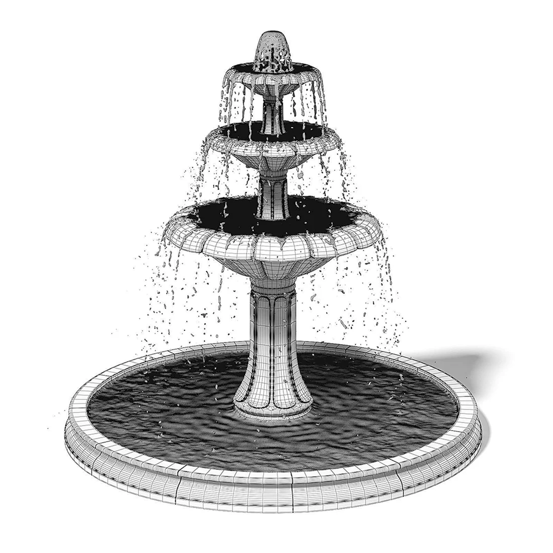 Фонтан 3d model архикад