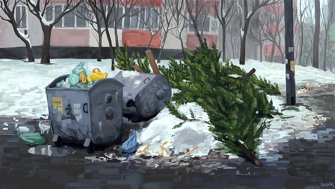 Картина в мусорке