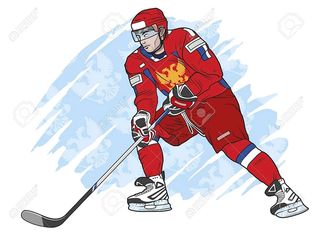 Хоккеист рисунок