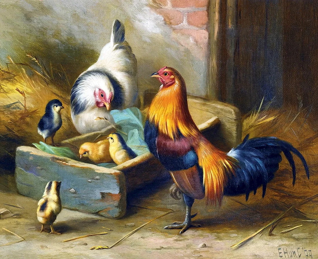 Художник куры Эдгар Хант