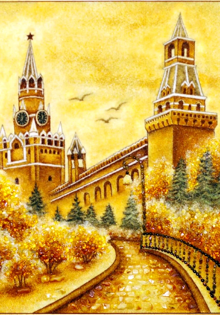 Кремлевская спаская башня живопись