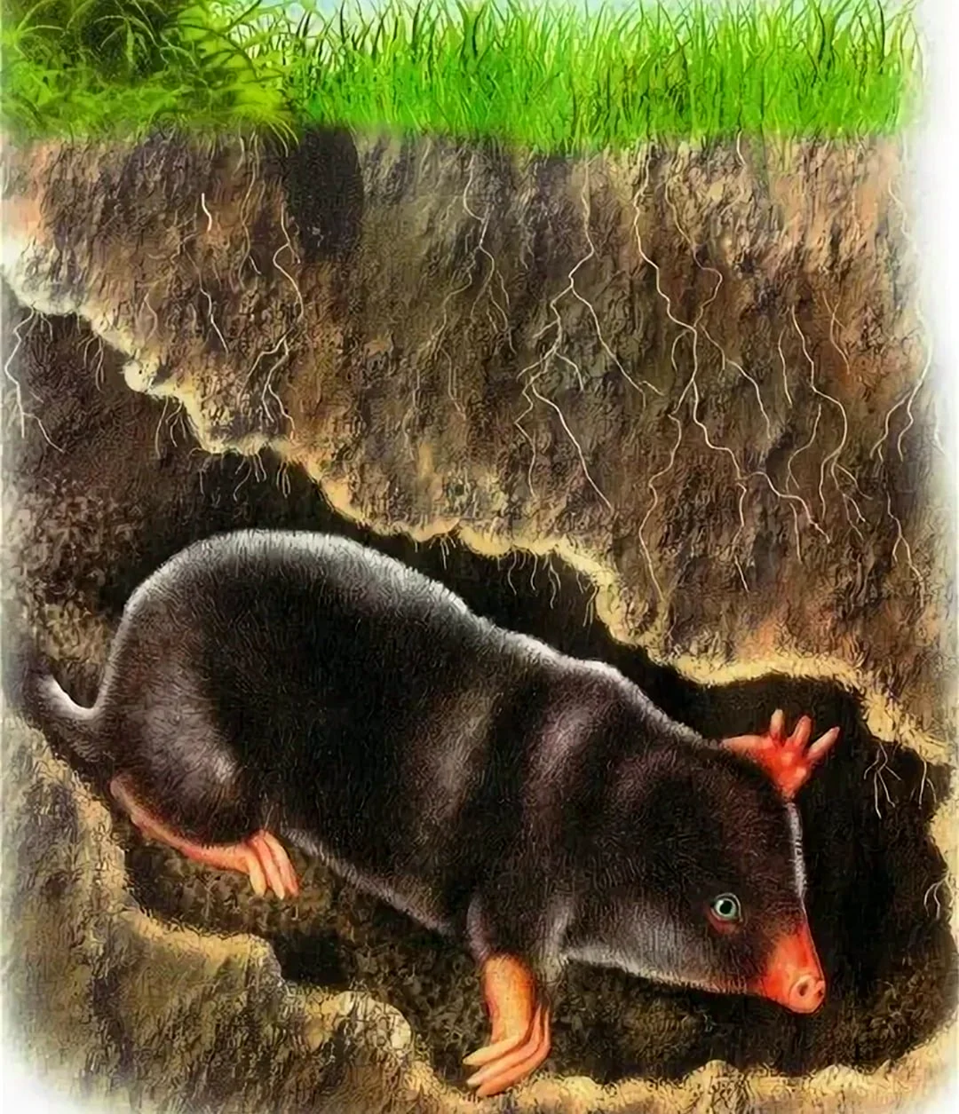 Крот под землей
