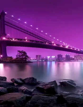 Манхэттенский мост фиолетовый
