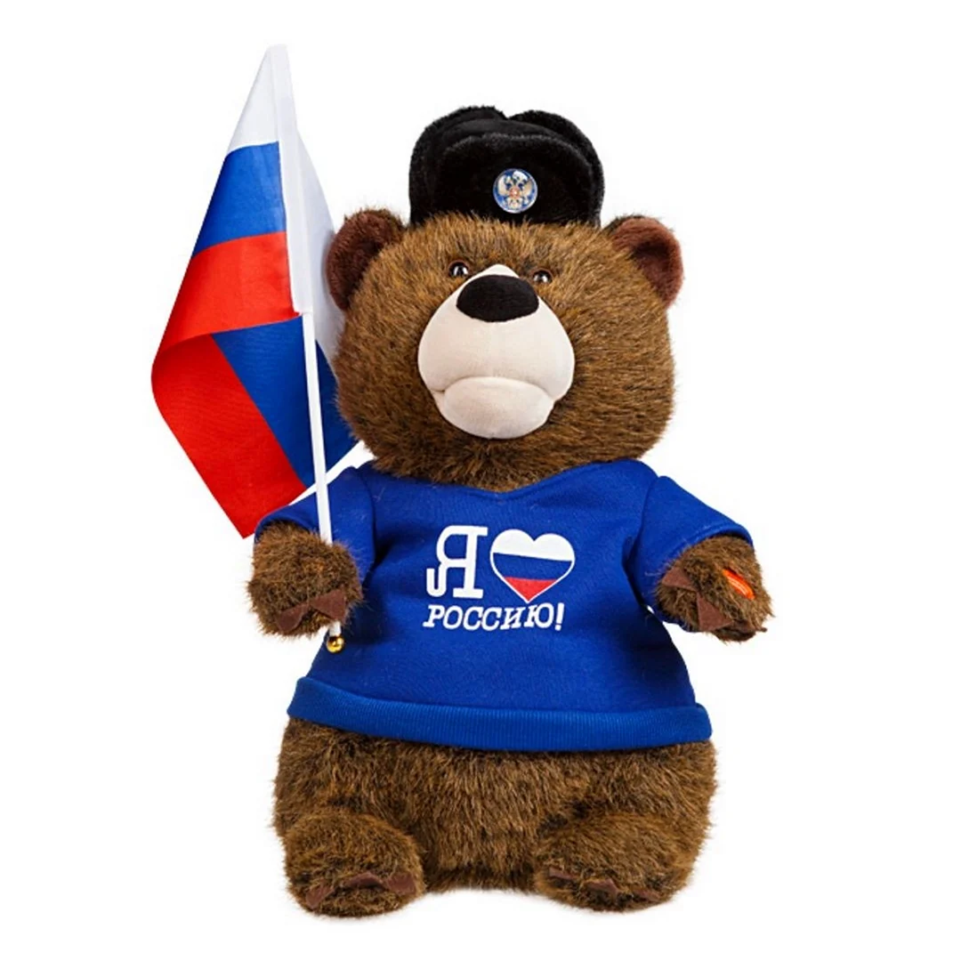 Медведтс флагом России
