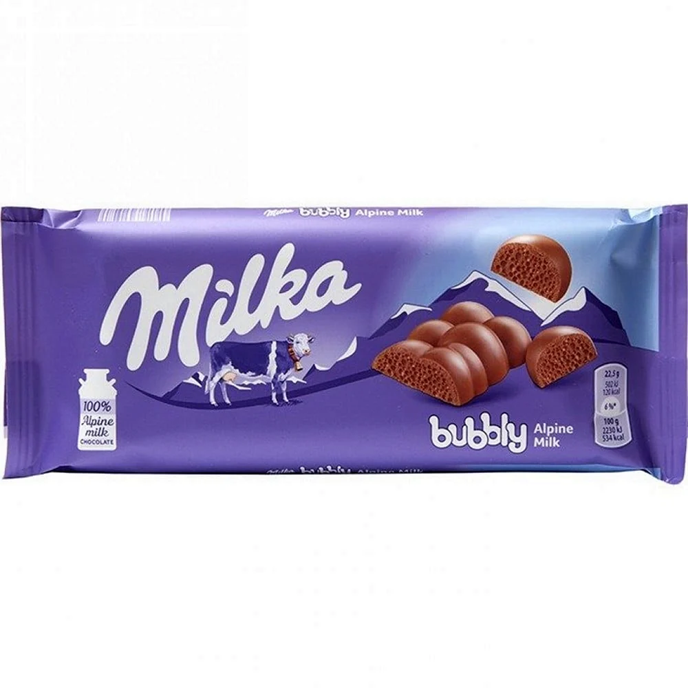 Милка шоколад Bubbles пористый молочный 90г
