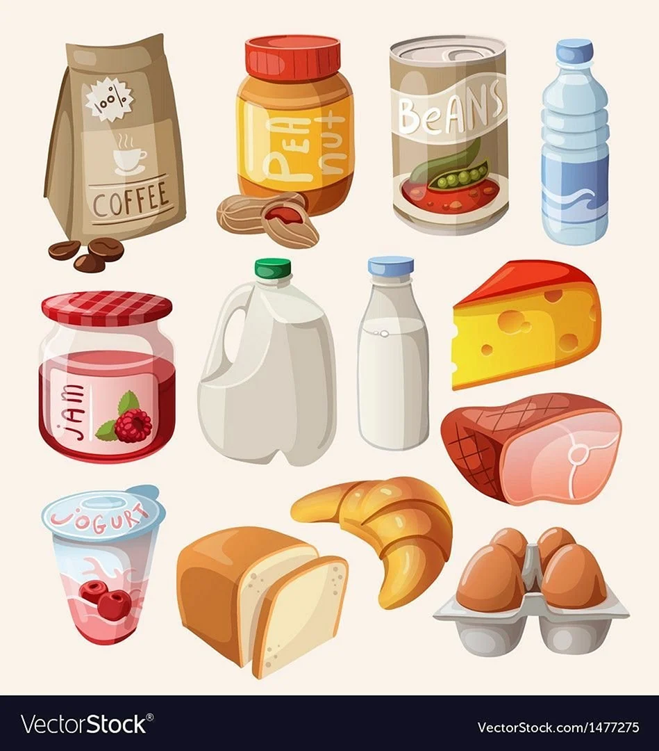 Нарисованные продукты
