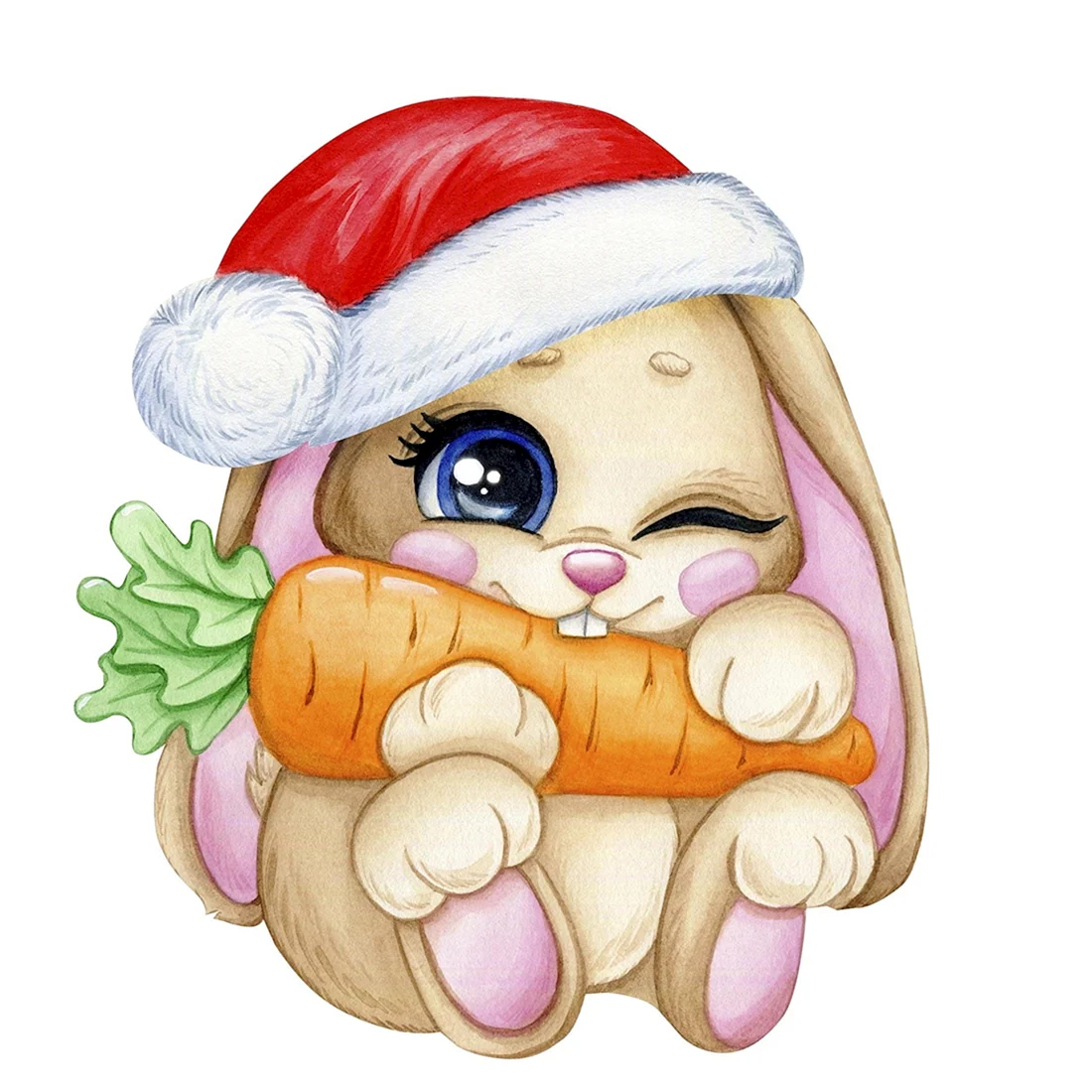 Новогодний кролик рисунок