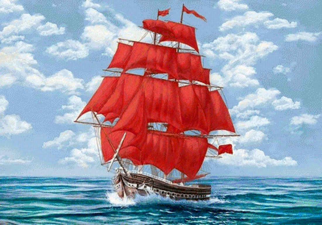 Парусник Алые паруса море Ассоль