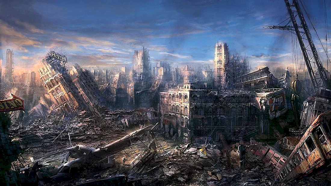 Разрушенный город метро 2033