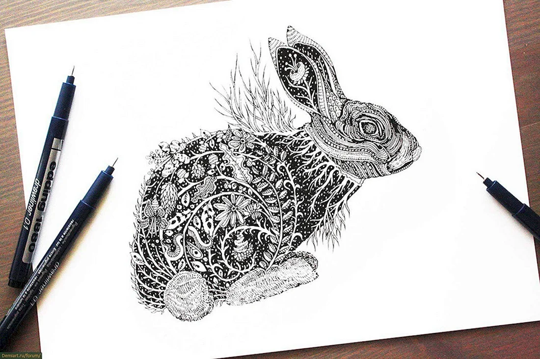 Рисунки гелевыми ручками
