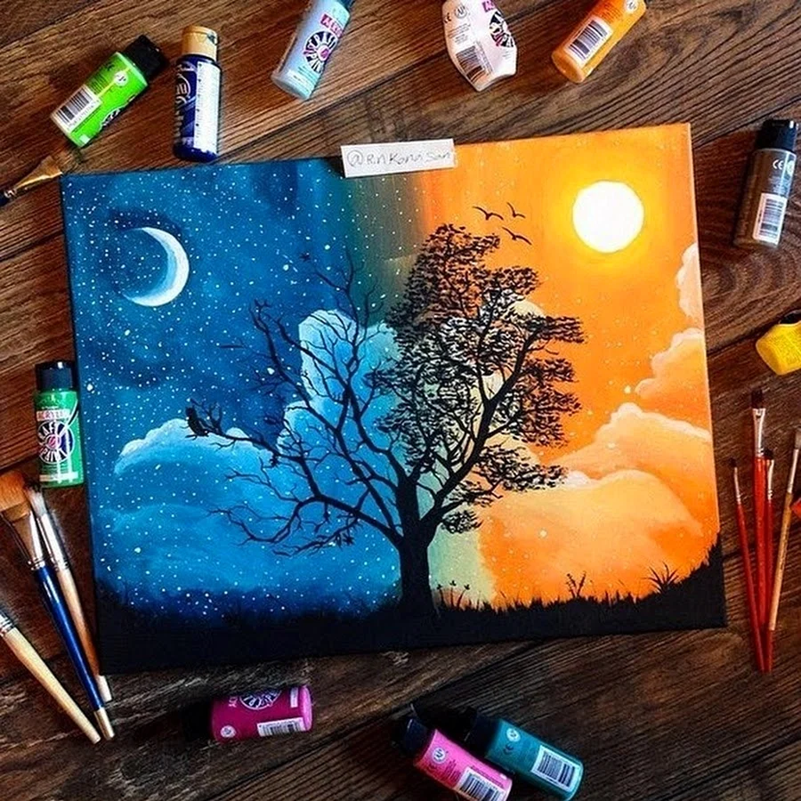Рисунки красками