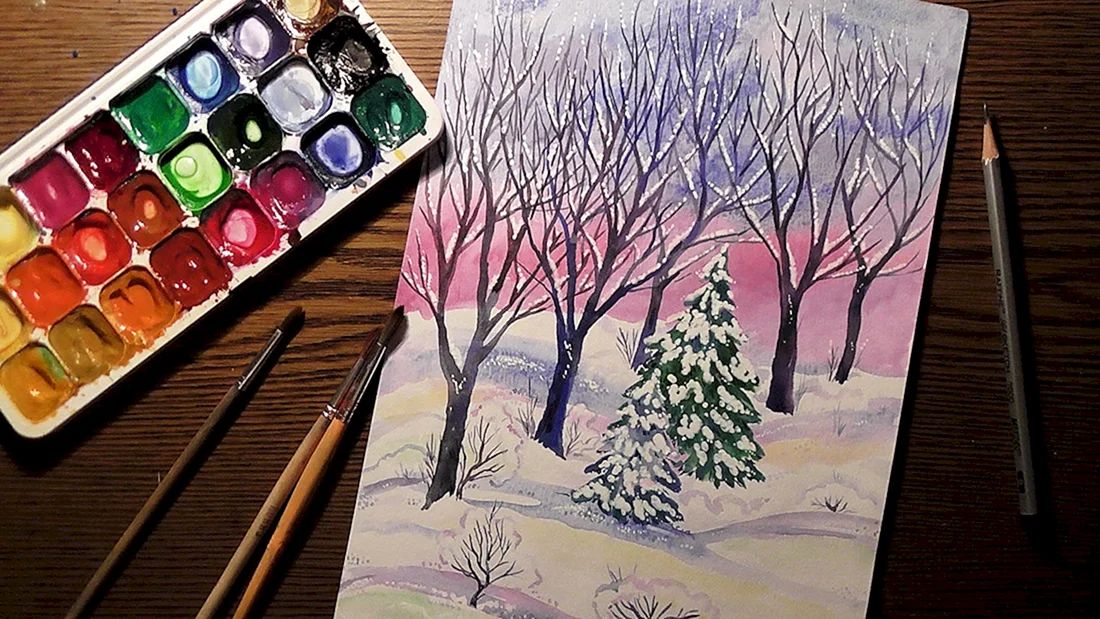 Рисунки красками