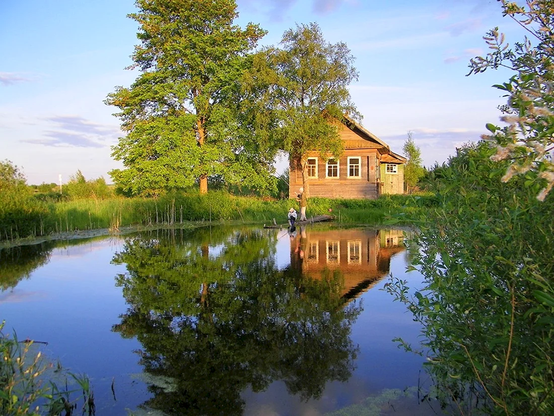 Картинка домик в деревне (45 фото)