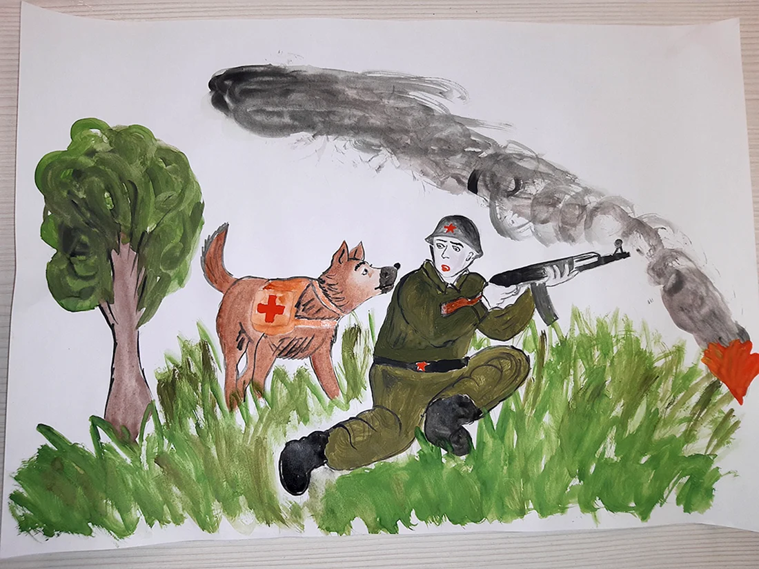 Серия сюжетных картин собака санитар