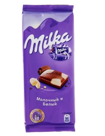 Шоколад Милка молочный с фундуком и изюмом 90г 20